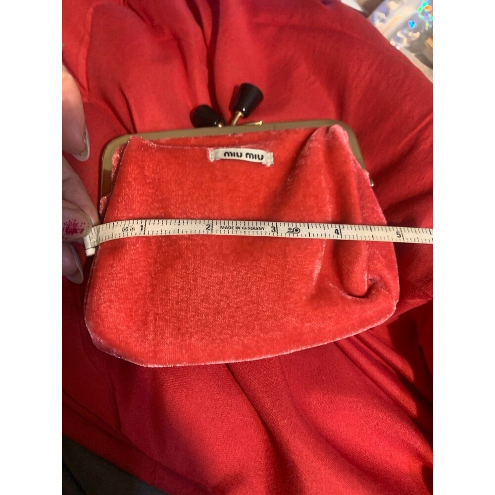 Miu Miu red velvet snap coin purse new condition With Mui Mui Mini Muitine - Picture 3 of 15